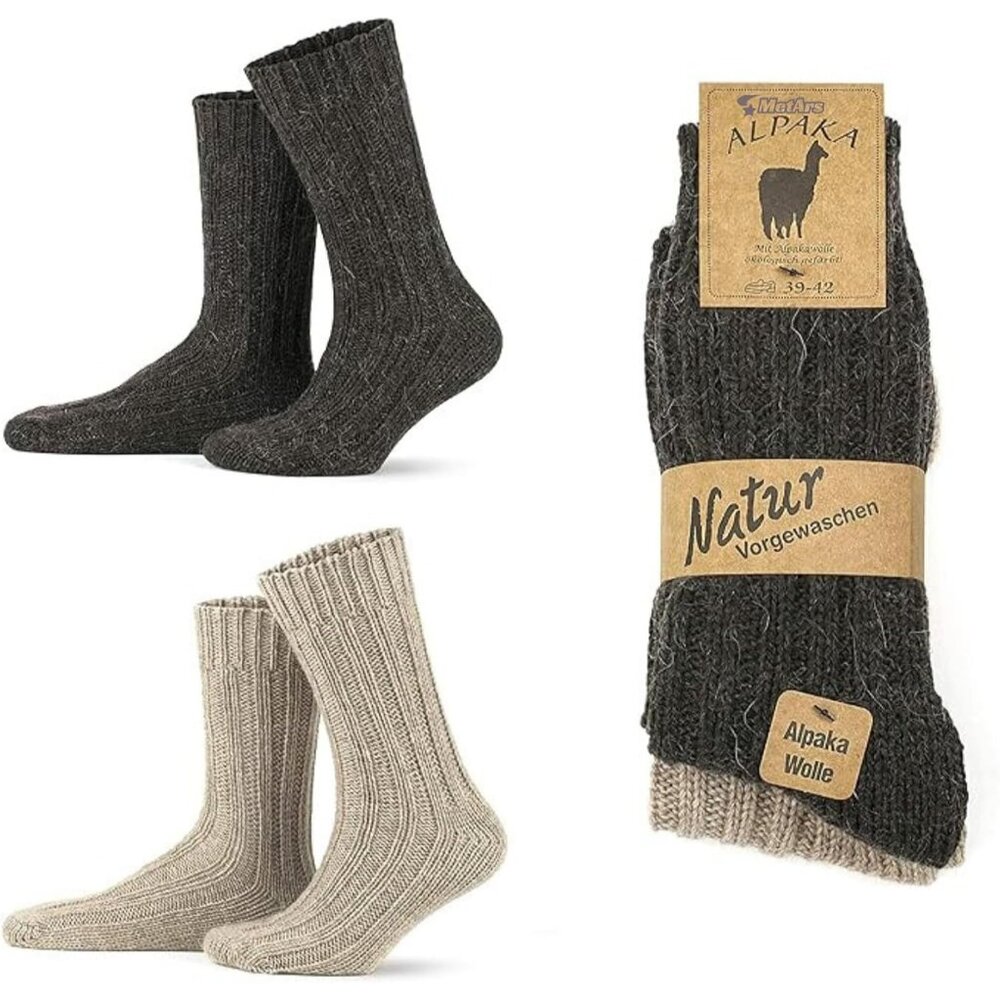 Alpaca Wool Socks for Men & Women, Extra Thick Loose-Fit Thermal Warm Socks, Alp